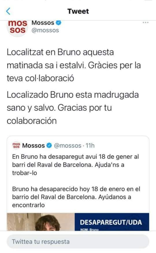 Bruno ya está en casa